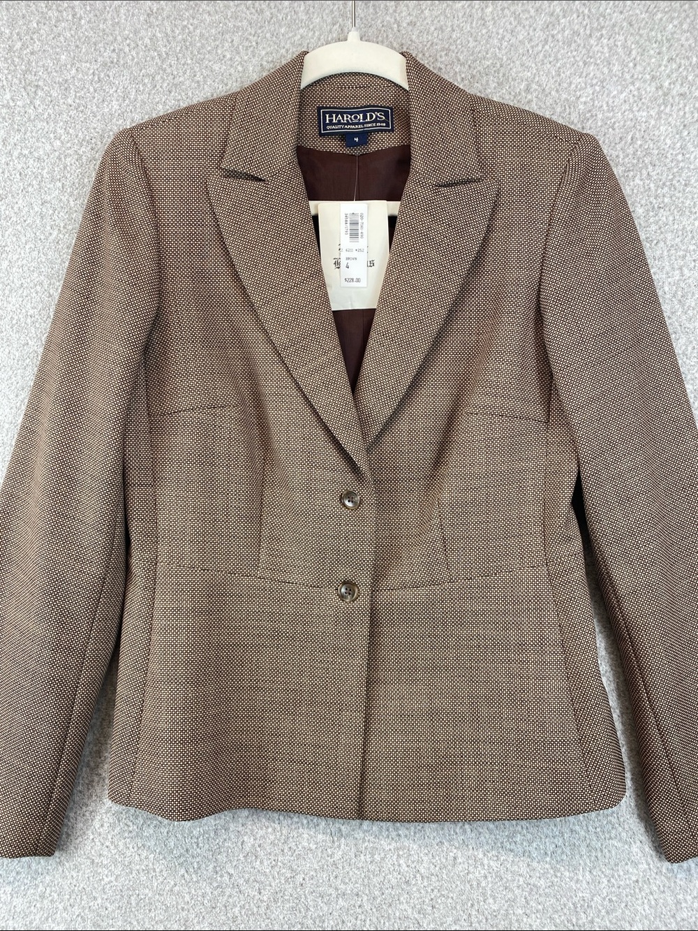 Vtg Harold’s wool blazer 2 button size 4 career professional quiet luxury preppy
